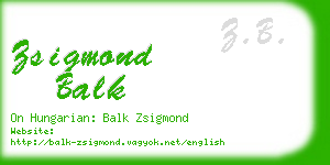 zsigmond balk business card